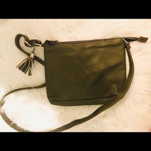 Olive green tassel purse